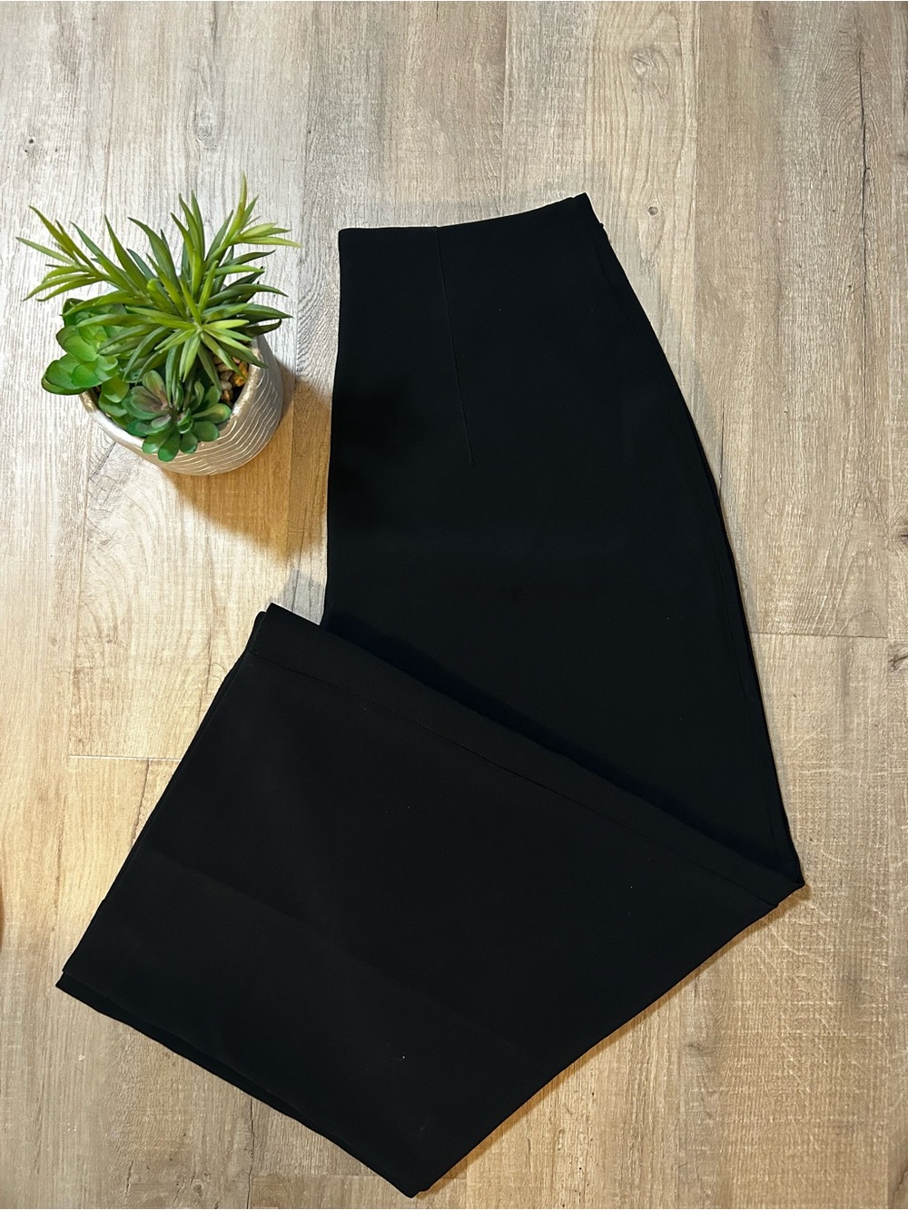 Nine West Black Wide Straight-Leg Trousers